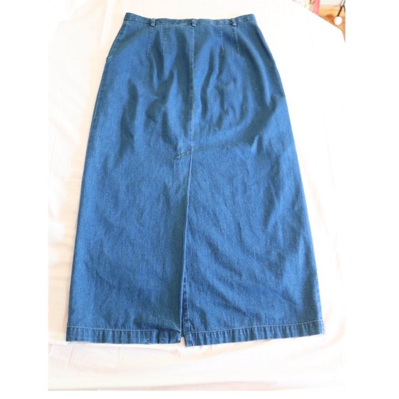 Talbots Skirt Womens Size 12 Blue Maxi Long Denim - Picture 2 of 4